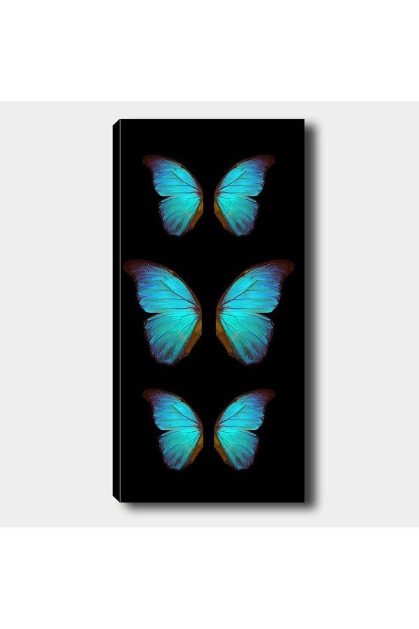 Shop365 Mavi Kelebekler Dikey Kanvas Tablo SB-54509